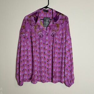 Chic Purple Floral Blouse